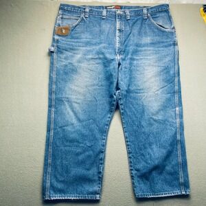 Wrangler RIGGS Workwear Men Jeans Blue Denim Carpenter Style Relaxed Fit 50x30